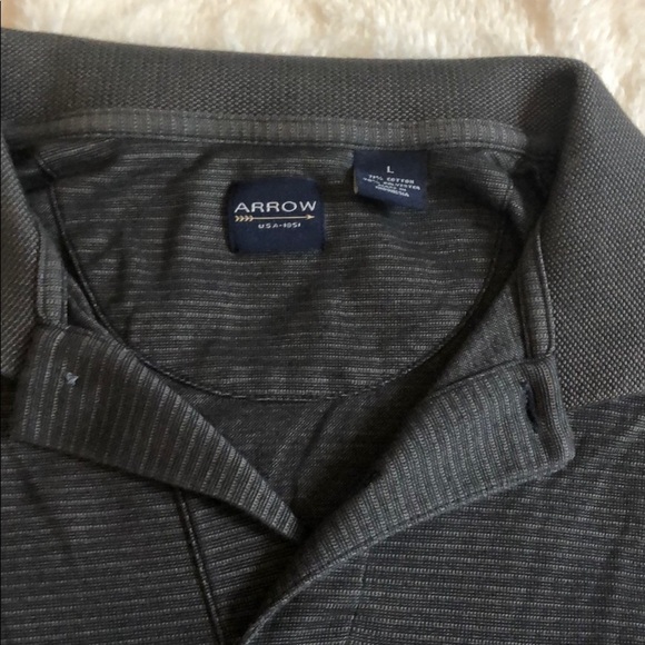 Gray Striped Polo‎ Shirt - Picture 2 of 5